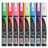 UNI marker Chalk 1,8mm/2,5mm, sæt med 8 farver, med rund spids